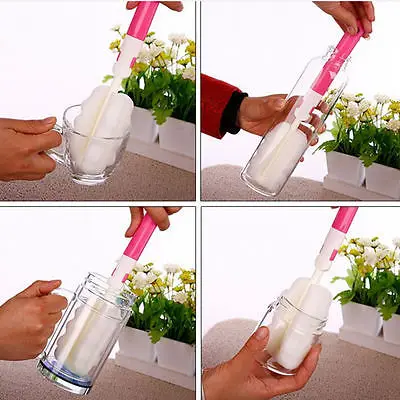 Домашняя губка складная щетка для мытья бутылок и стаканов|cleaner tool|cleaning kitchenglass