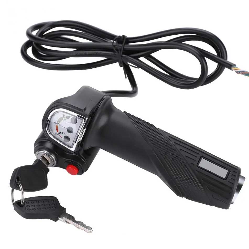 1Pair E-bike 36V/48V Twist Throttle Grips LED Battery Level Display and Power Lock for 22.5mm Electric Bike Scooter Handlebar