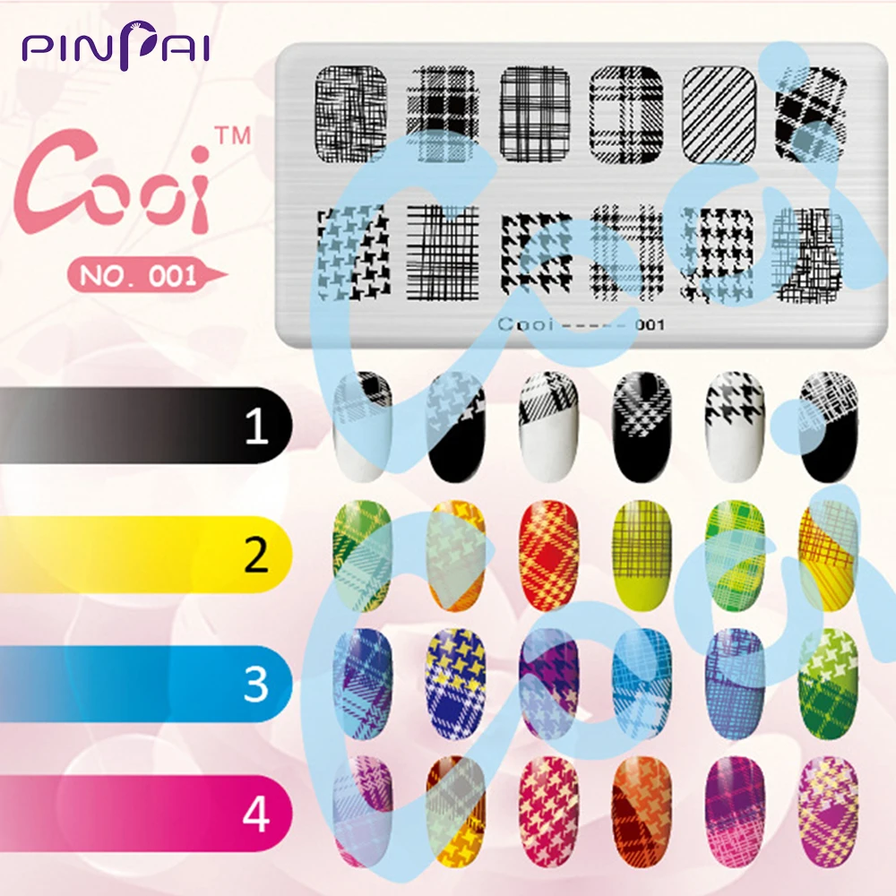 Pinpai Nail Stamping Plates Flower Geometric Heart Nature Series Nail Template Stamp Image DIY Nail Designs Manicure Stamp Plate