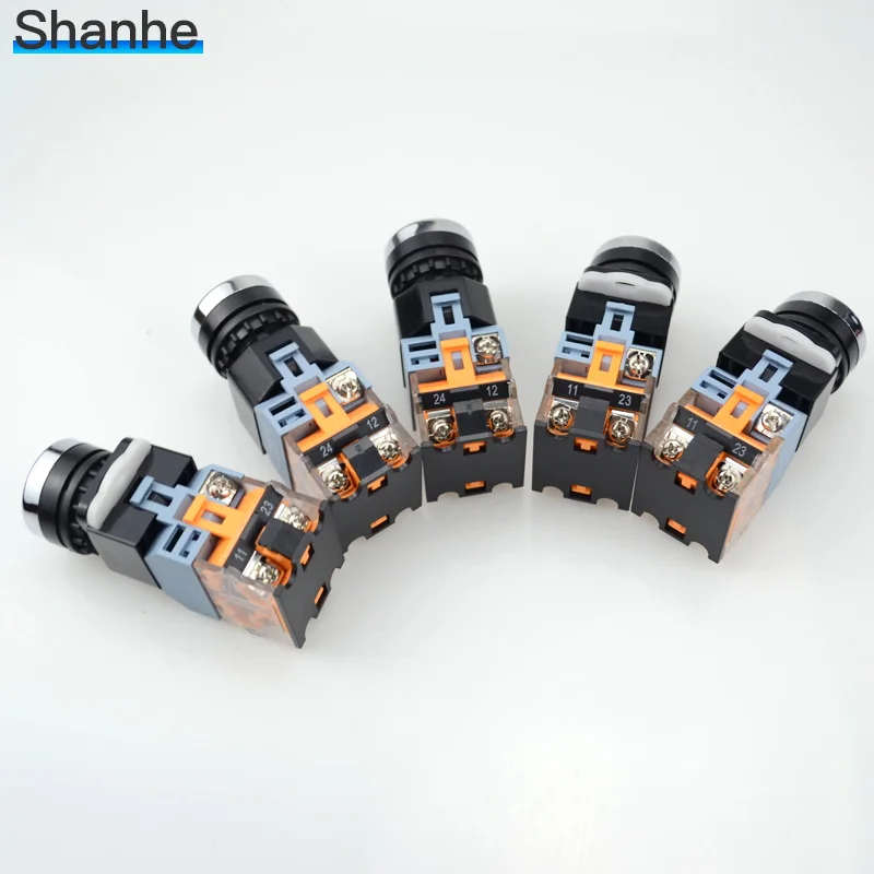 with LED Indicator light 22mm Push Button Switch 12V 24V 220V 380V