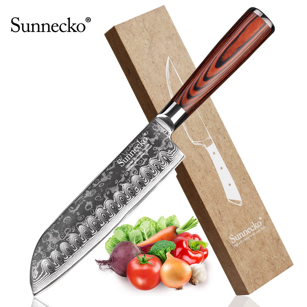 Нож сантоку дамасский 7 дюймов лезвие из стали VG10|damascus santoku|knife japanesedamascus santoku knife |