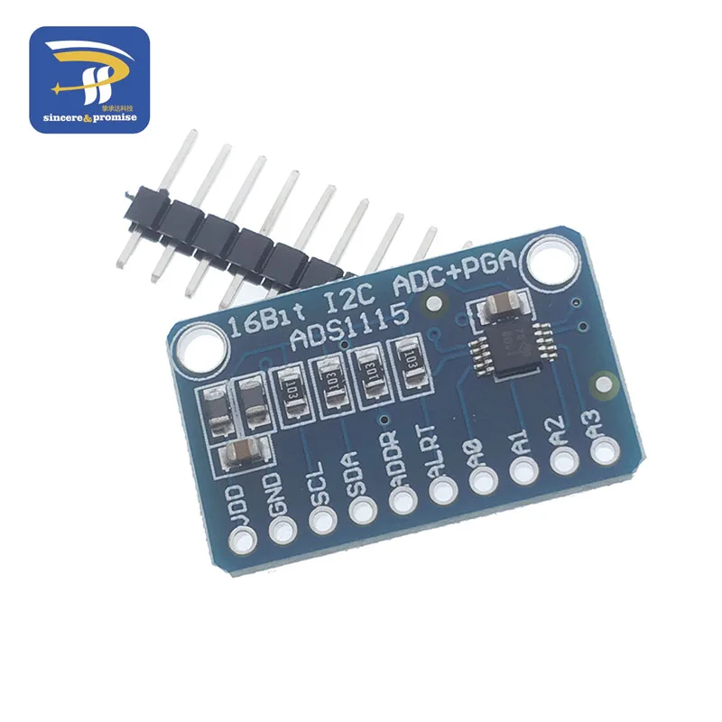 I2C ADS1115 16 бит АЦП 4 канала модуль усилителя с программируемый усилитель 2,0 V до 5,5 V - Цвет: Blue