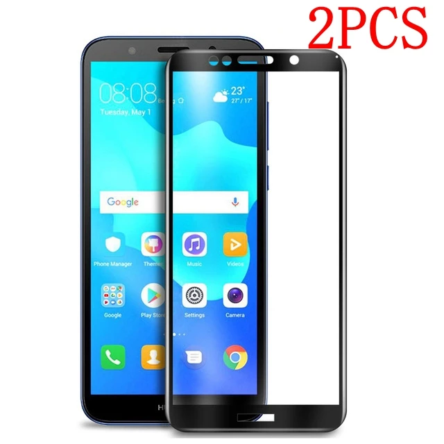 2 шт. полное покрытие закаленное стекло для Huawei Y5 Prime 2018 Защитная пленка DRA L02 L22