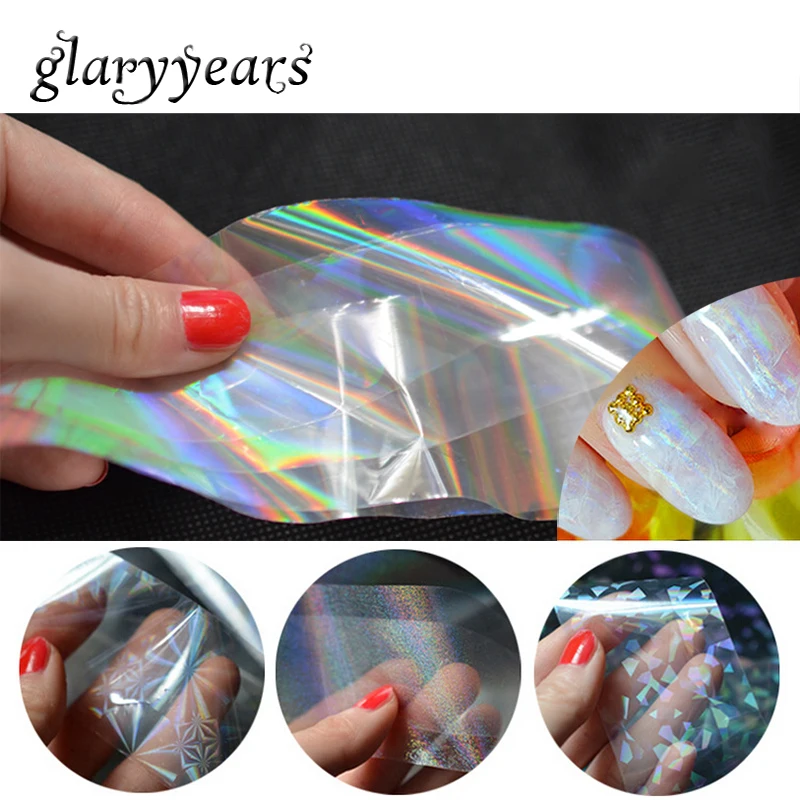 8 видов конструкций 1 шт. красочная Лазерная Голографическая фольга наклейка