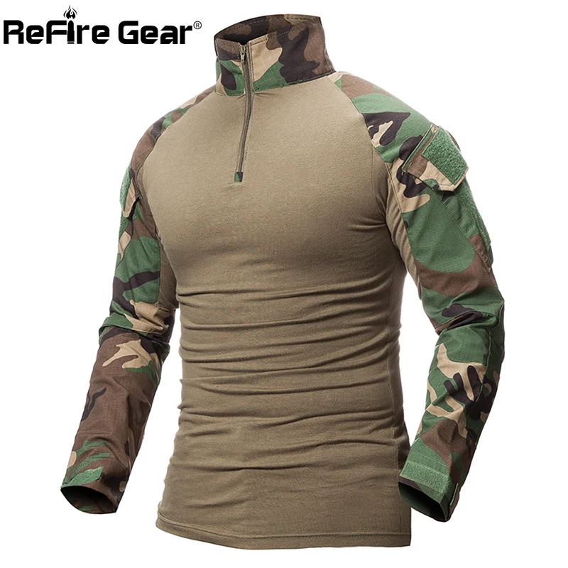 ReFire Gear тактическая камуфляжная Военная футболка для мужчин Мультикам армейская