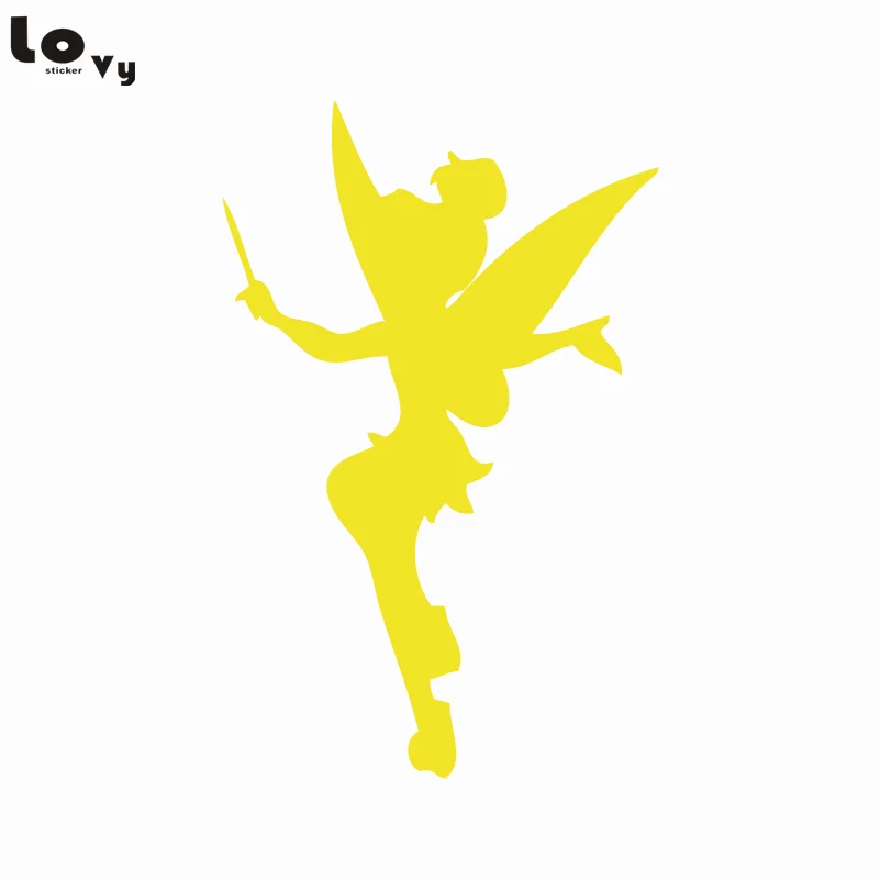 Tinkerbell Фея силуэт автомобиля Стикеры мультфильм фея Винил Автомобильный этикета