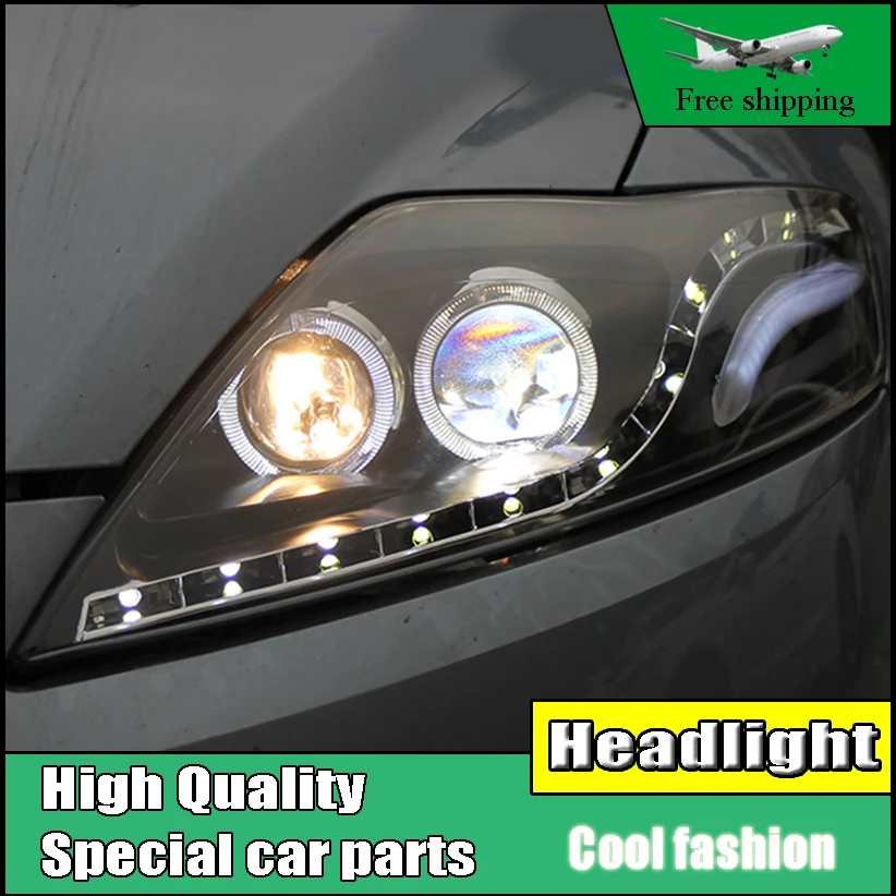 Car styling Head Lamp Case For Ford Mondeo 2007-2012 Headlights LED Headlight DRL Option Angel Eyes Bi-Xenon Lens low beam | Автомобили и