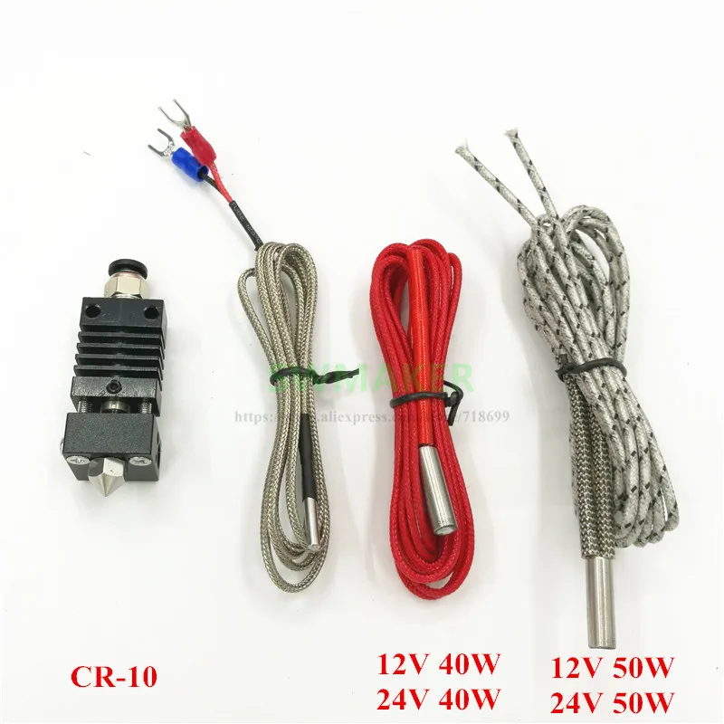 

CR-10 all metal hotend kit TC4 Heater Break Inside 1.75MM 0.4mm High temperature printing for Creality/Tornado CR-10S 3D printer