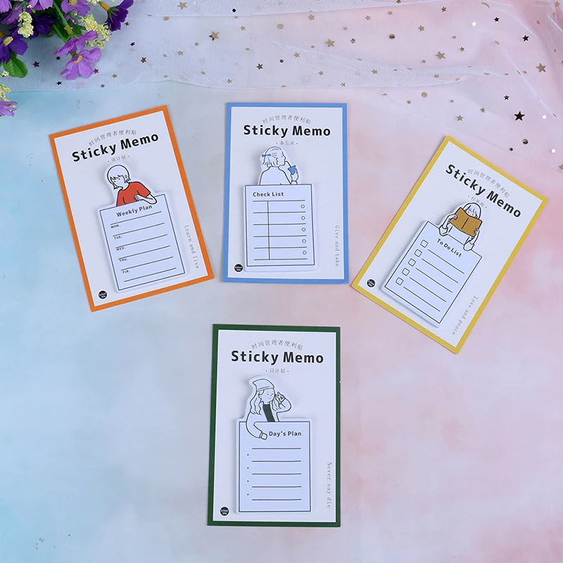 Basic Sticky Notes Notepad School Office Stationery Planner Memo Pad Time Manager 1pc | Канцтовары для офиса и дома