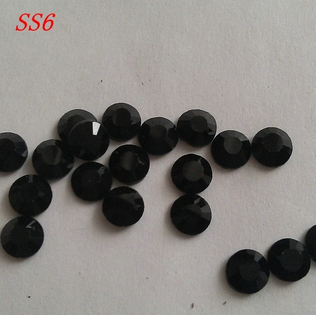 Бесплатная доставка SS6 2 мм черный цвет 1440 штук пакет Хрустальное стекло горячей
