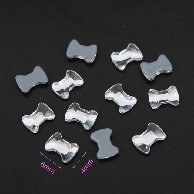 Bow tie 4x6mm Новинка! AAA Класс высокого качества с украшением в виде кристаллов прозрачные 30/100 шт. 30 форма не требующей горячей фиксации/клея на Стразы для ногтей, одежды - Цвет: Bow tie 4x6mm