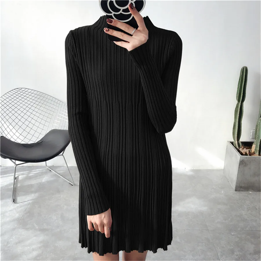 Hodisytian Fashion Women Cable Knitted Sweater Long Sleeve Solid Casual Slim Chic Jumper Tunic Turtleneck Female Sueter Mujer | Женская