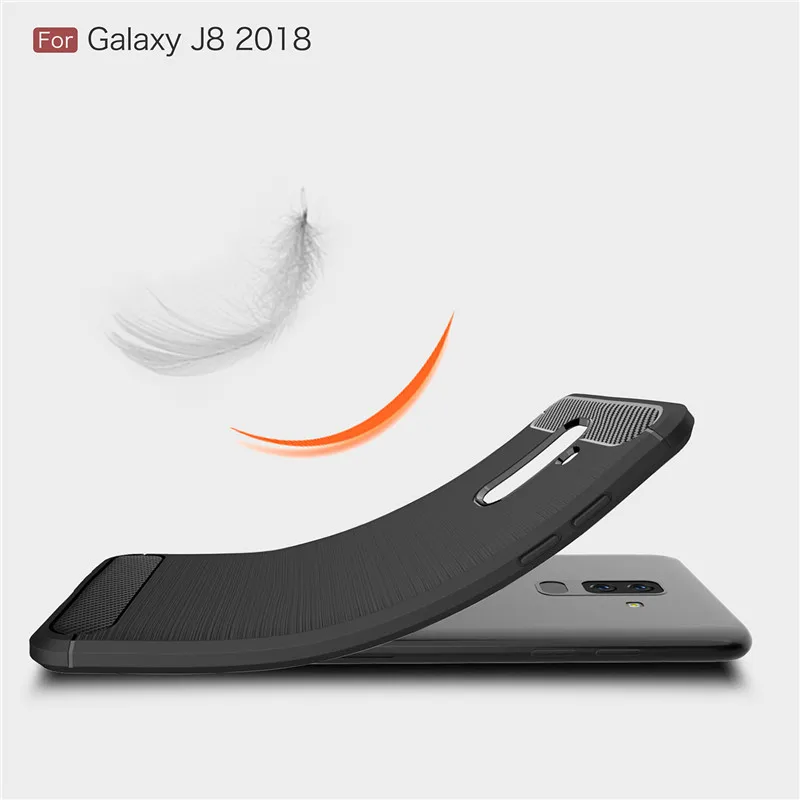 100 шт. углеродного волокна защитный чехол Обложка TPU силиконовый для Samsung Galaxy J2 Pro J3