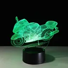 Бесплатная доставка, 1 шт., Ночной светильник в форме мотоцикла 3D, украшение для дома, 7 меняющихся цветов, атмосферная лампа с USB-зарядкой