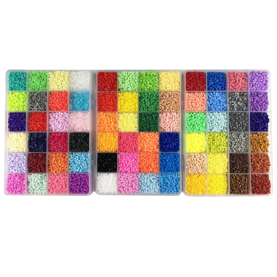 Мини 2,6 Хама бусины 24/48/72 Цвета Perler бисер инструмент и Pegboard развивающая игрушка плавкий предохранитель головоломки 3D для детей - Цвет: 72 gird