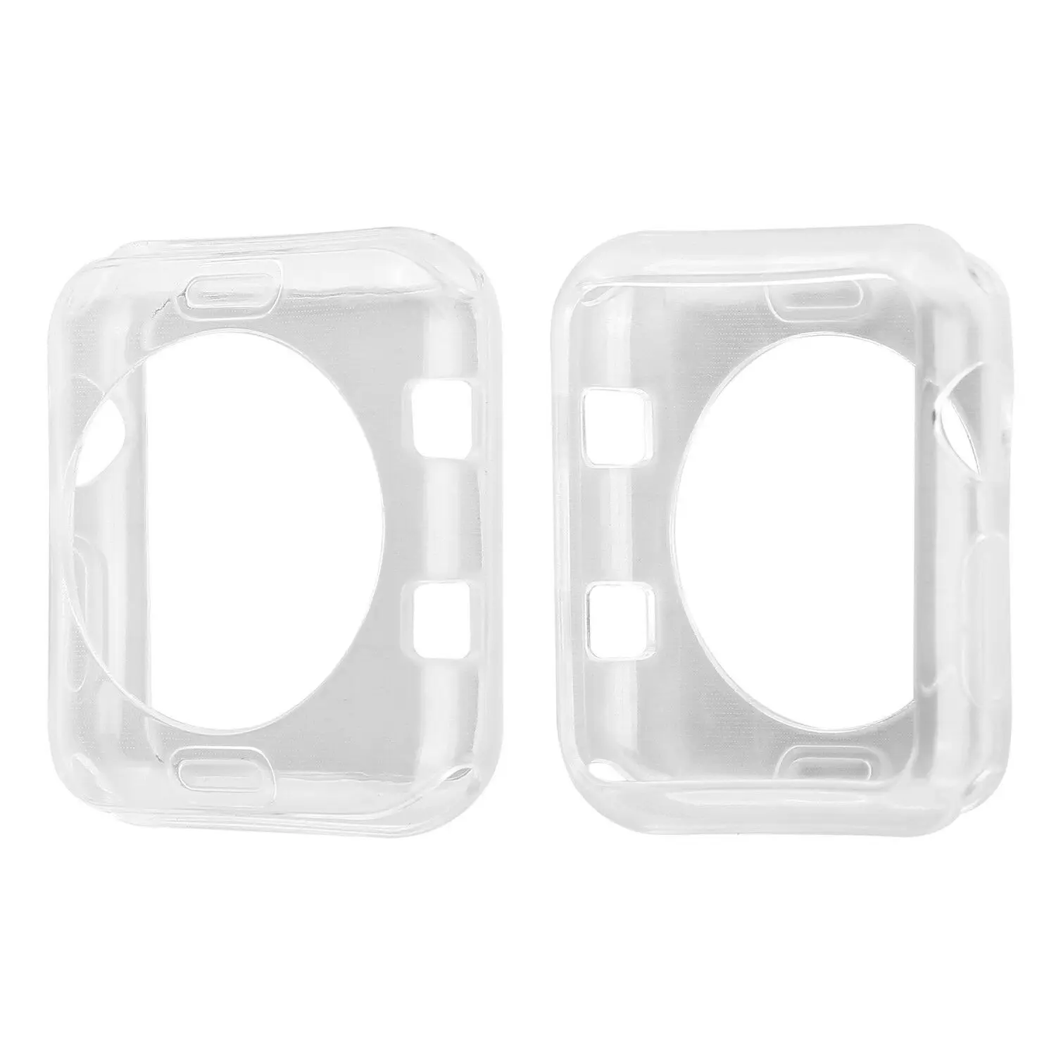 Clear Серия 1/2/3 мягкий силиконовый чехол для Apple Watch, версии крышка 38 мм 42 мм модное покрытие TPU Защитная крышка для наручных часов iWatch - Цвет: Clear