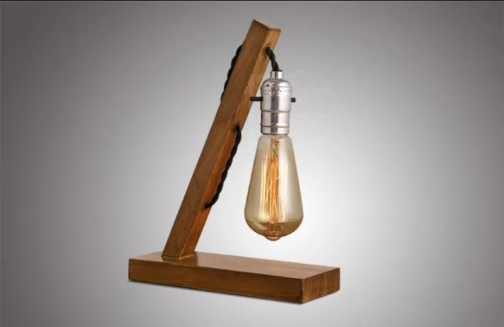 Винтажные настольные лампы Эдисона деревянные/бамбуковые Tafel деревянные для