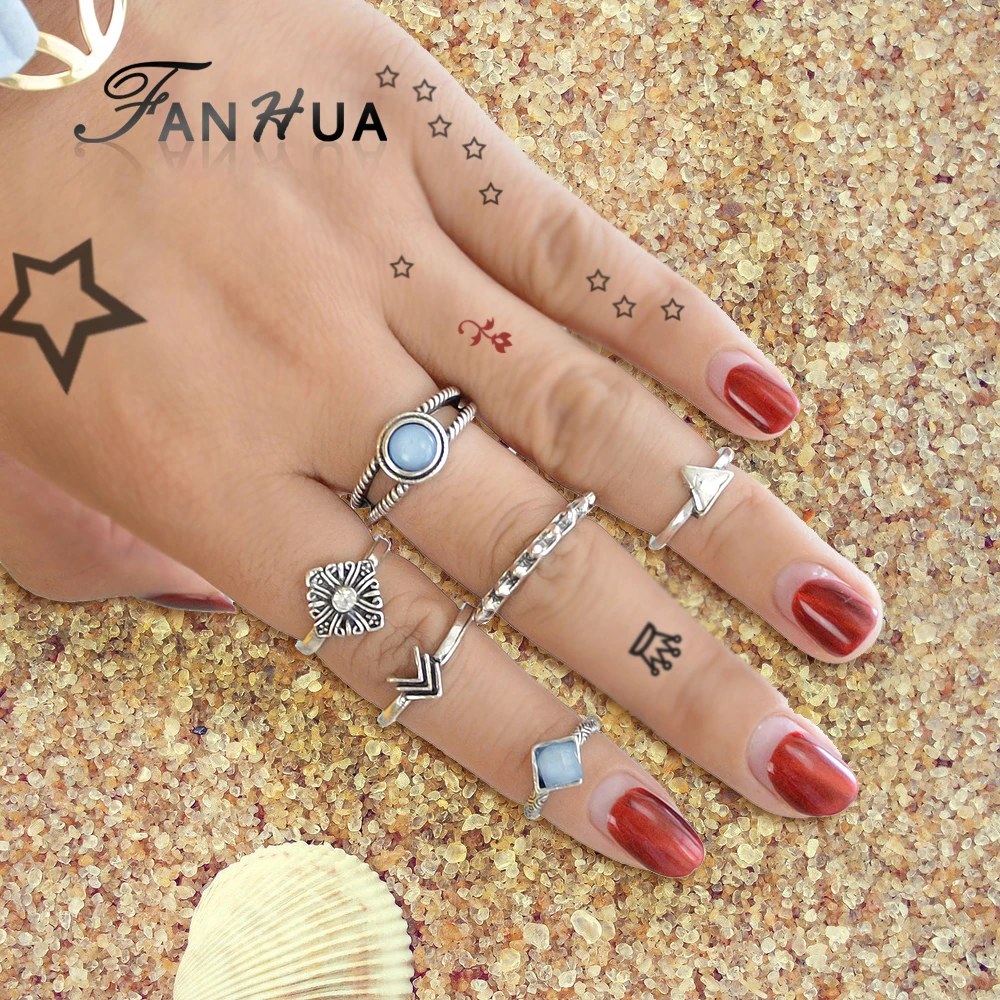 Fanhua 6 шт./компл. старинное серебро Цвет Треугольники стрелка площадь костяшки