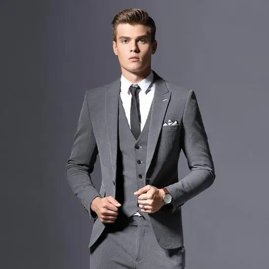 Брендовый мужской костюм пиджак деловой блейзер для мужчин жених три предмета