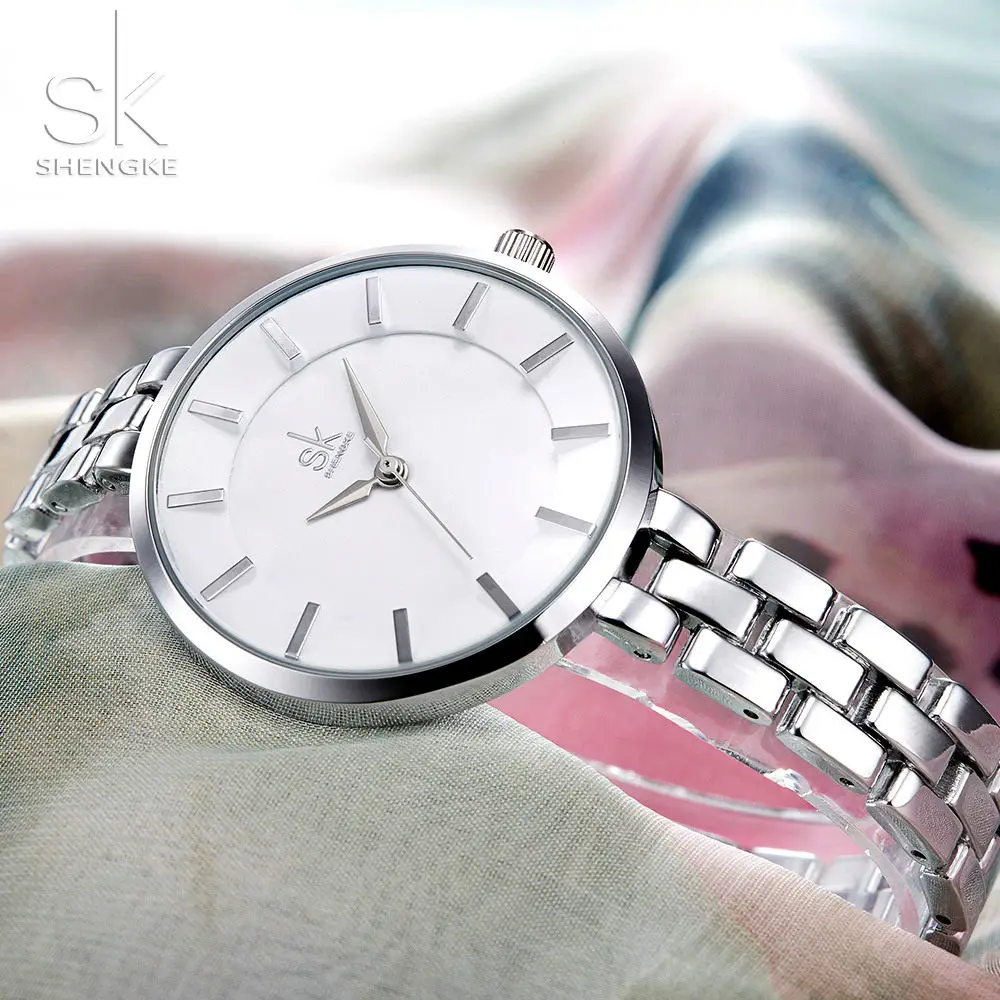 Shengke новые брендовые модные женские часы простые кварцевые Montre Femme наручные 2018