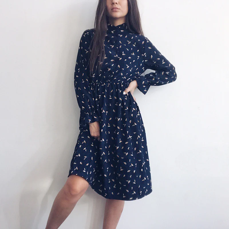 Платье женское с эластичным поясом|dress vestidos|floral printbeach dress |