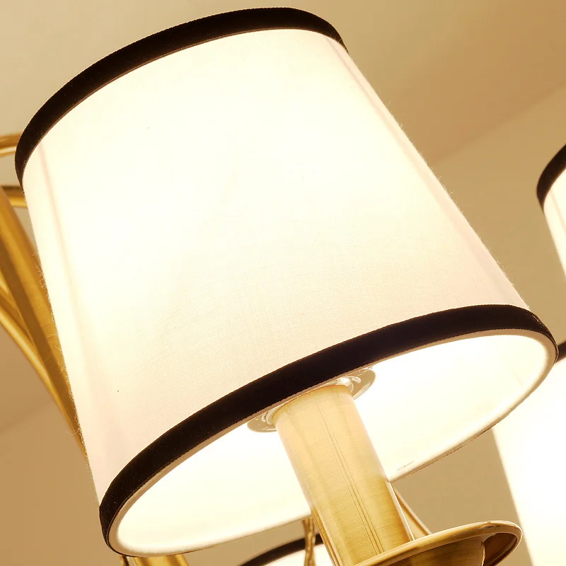 

Luxury 3/6/8 Bulbs Vintage Retro Chandelier Light Fixture Fabric Shade Suspension Lamp Hanging Lighting For Living Room PL471