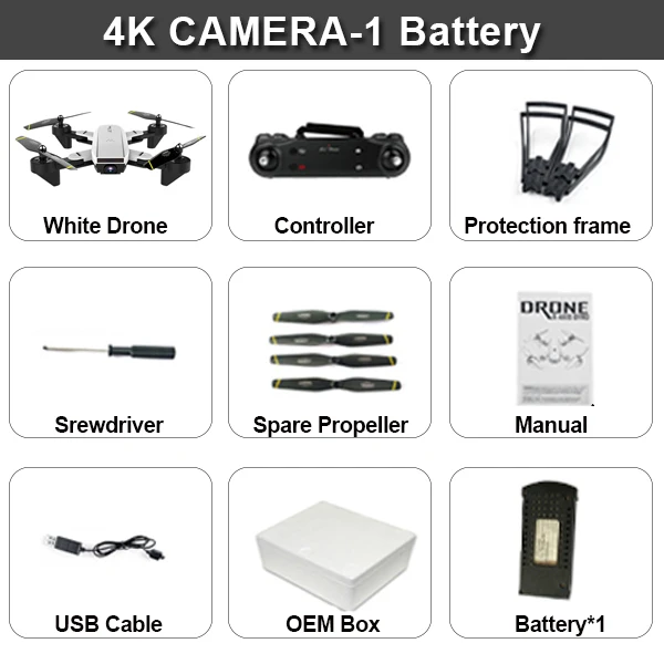 White-4K-1BAT SG700D Радиоуправляемый Дрон с камерой 4K Wifi FPV Квадрокоптер 22 минуты управление временем полета складной Дрон Vs SG900 XS816 SG106 - Цвет: White-4K-1BAT