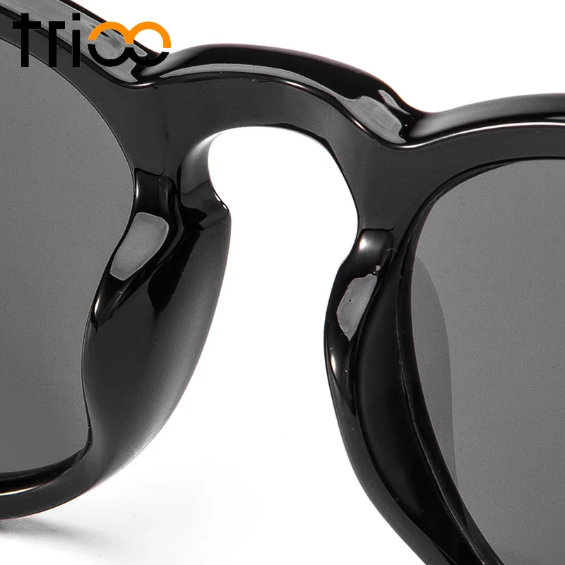 TRIOO маленький черный круглый Для женщин солнцезащитные очки в стиле ретро