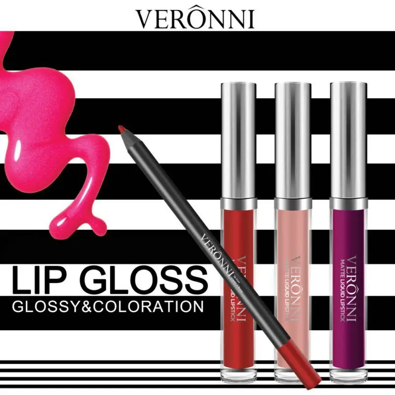 2 шт./компл. Pro Водонепроницаемый с контурным карандашом для губ Длительное