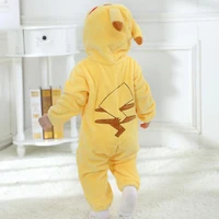 infant yellow cosplay kigurumi romper baby jumpsuit oneises new born clothing hooded toddler animal cute outfit bebe costume