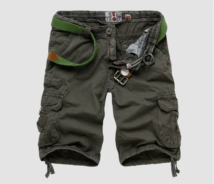 2014 new Summer high quality Cargo Casual trousers fashion some bags 5 pants washed cotton short 5820 | Мужская одежда