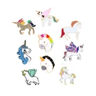 Броши с мультяшными рогами, лошадью, пегасом, Симпатичные животные, парные куртки, искусственные украшения, женский воротник с лацканами