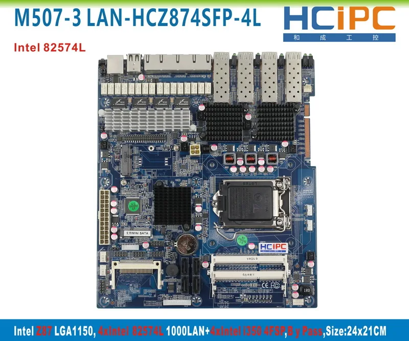 HCiPC M507 3 LAN HCZ874SFP 4L Z87 + 82574L 4LAN сквозной 4 волокна брандмауэр Материнская плата ITX