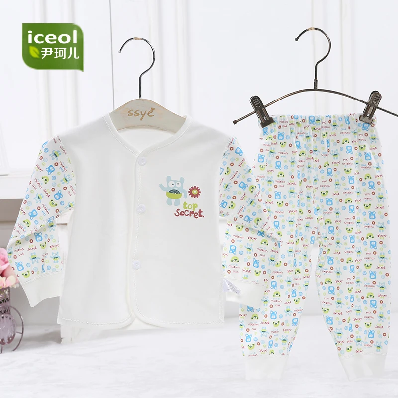 Button Baby Sets 2018 New Summer 100% Cotton Full Sleeve Infant Thin Boy Girls Clothes Cute Cartoon Fashion Kids Clothing | Детская