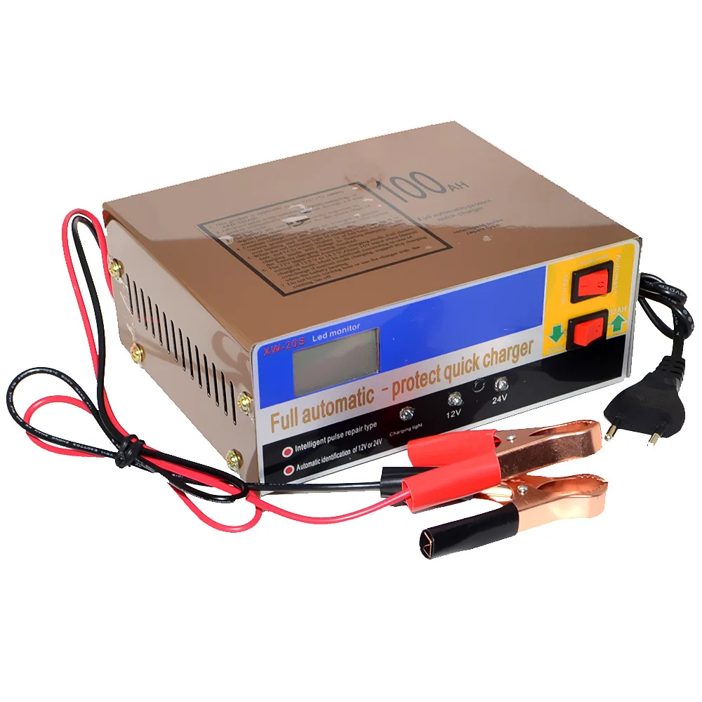 12 V/24 V 100AH автомобиля скутер Батарея Зарядное устройство автоматический светодиодный Дисплей импульсный ремонт Зарядное устройство 12002654