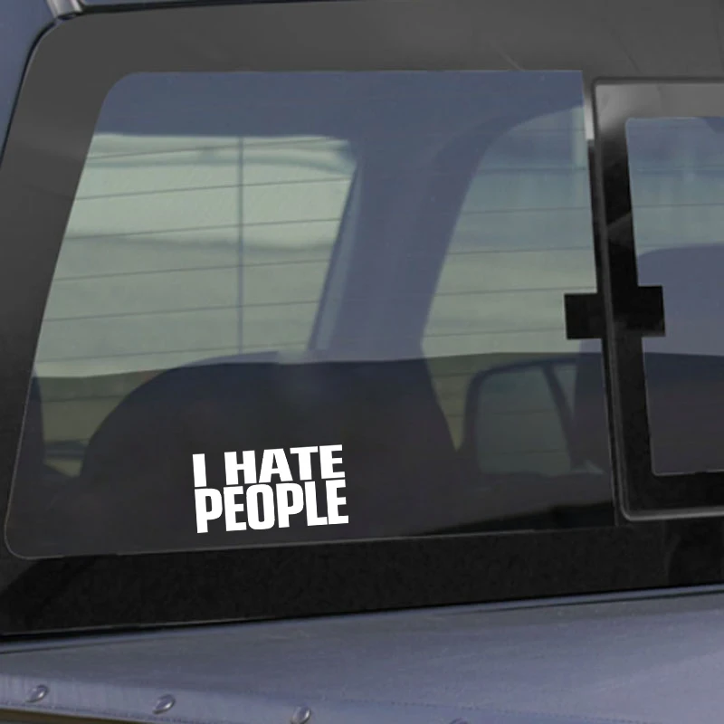 QYPF 17 см * 8 9 забавная Высококачественная виниловая наклейка на автомобиль I HATE PEOPLE