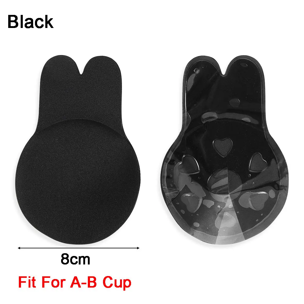 Black - for A-B Cup 1 пара, женская мода, самоклеющийся бюстгальтер пуш-ап, укороченный топ, силиконовый чехол для соски, наклейки, Сексуальный Невидимый бюстгальтер, бюстгальтер без косточек и лямок - Цвет: Black - for A-B Cup
