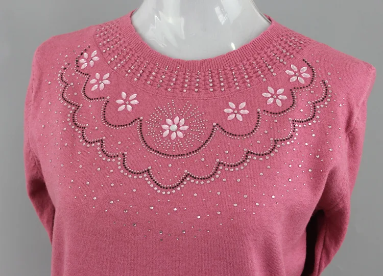  Diamond Mother Clothing Women's Autumn Winter Sweater Long-sleeve Knitted Jumper Basic Shirt Tops Casual Loose Pullover | Женская