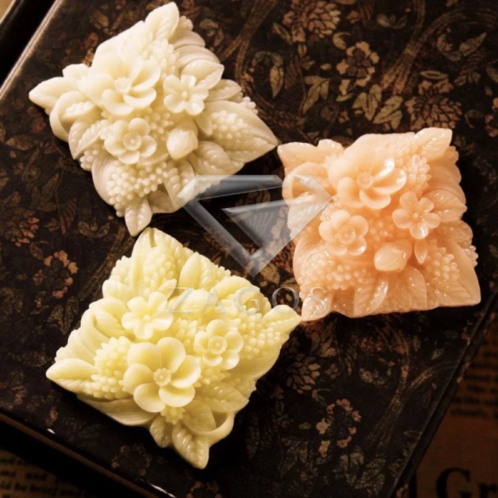 2/5 штук полимер Винтажный стиль квадратный цветы с плоской задней стороной камео