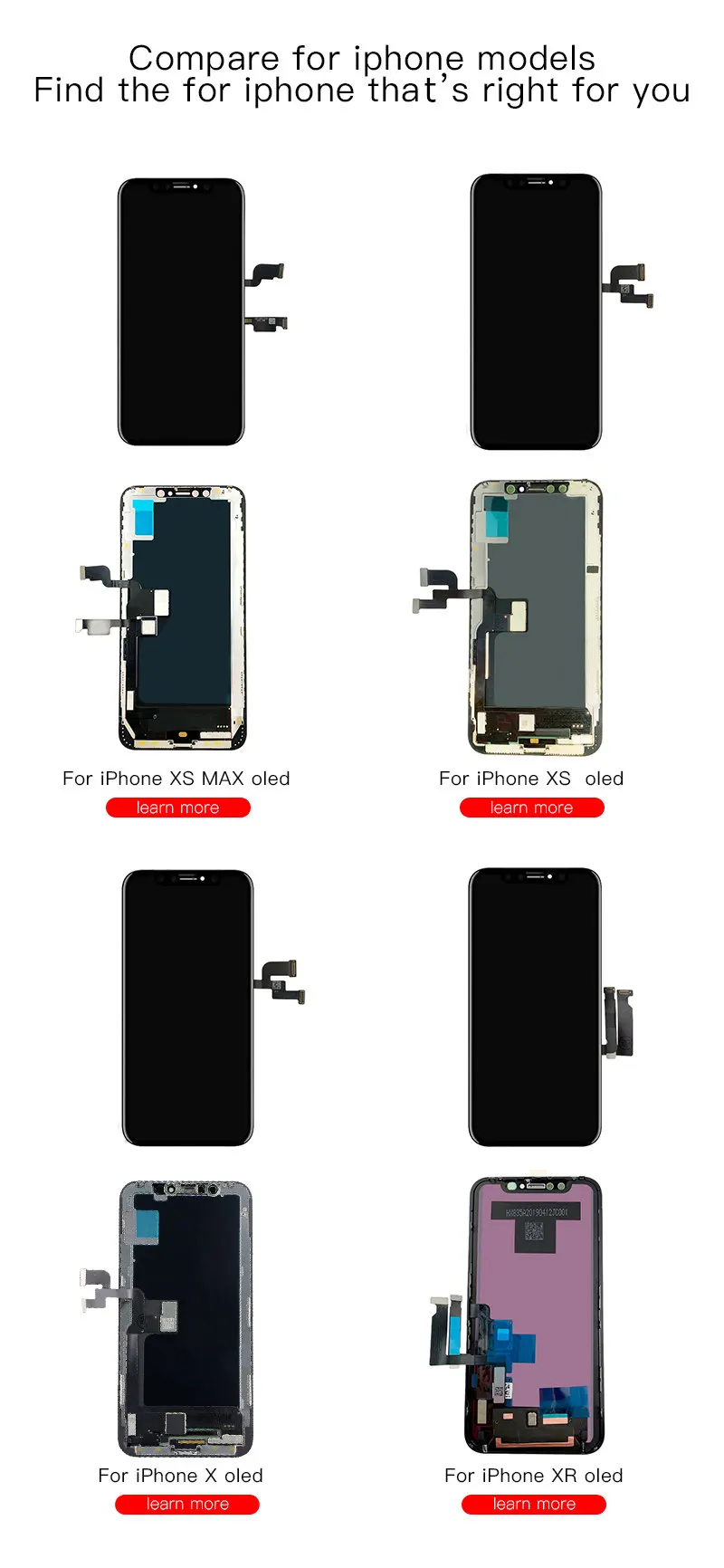 10 шт./лот AAA+++ для iPhone X XS Max OLED экран Замена в сборе для iPhone XR ЖК-дисплей без битых пикселей