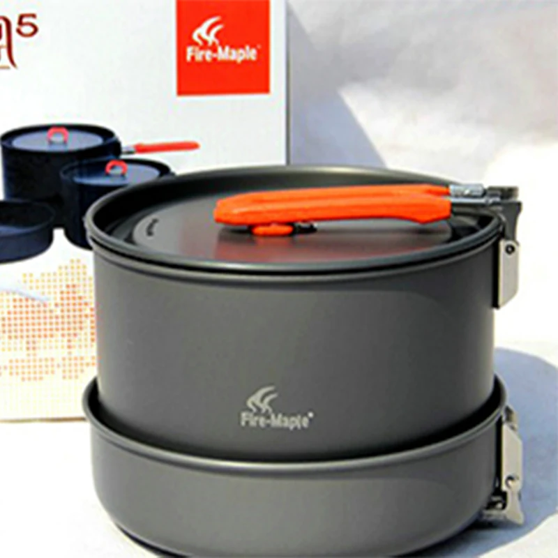 

Fire Maple 4-5 Person Camping Pot Set 3 Pot & Frying Pan Outdoor Team Picnic Cooking Aluminum Cookware Sets 1034g Feast 5