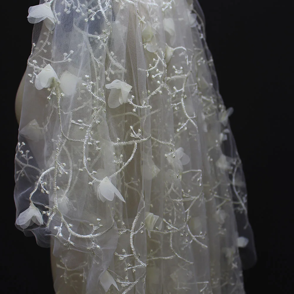 Реальное изображение 2 слоя 1 метра цветок с расческой цвета шампанского короткая