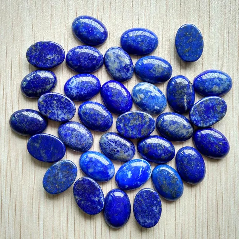 Lapis Lazuli Натуральный овальный камень в форме Кабошона 13x18 мм смешанные бусины для изготовления ювелирных изделий 50 шт./лот - Цвет: Lapis Lazuli
