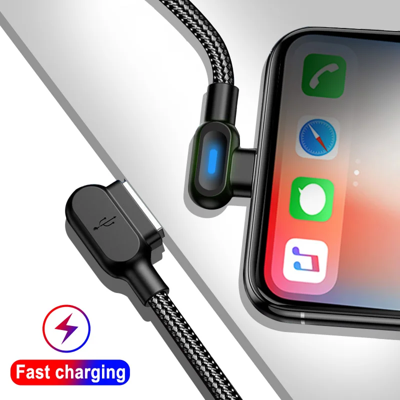 

90 Degree USB C Cable 1M 2M Type-C 2.1A Fast Charging Data Charger Cord For Samsung Huawei P30 Xiaomi Mobile Phone USB-C Cable