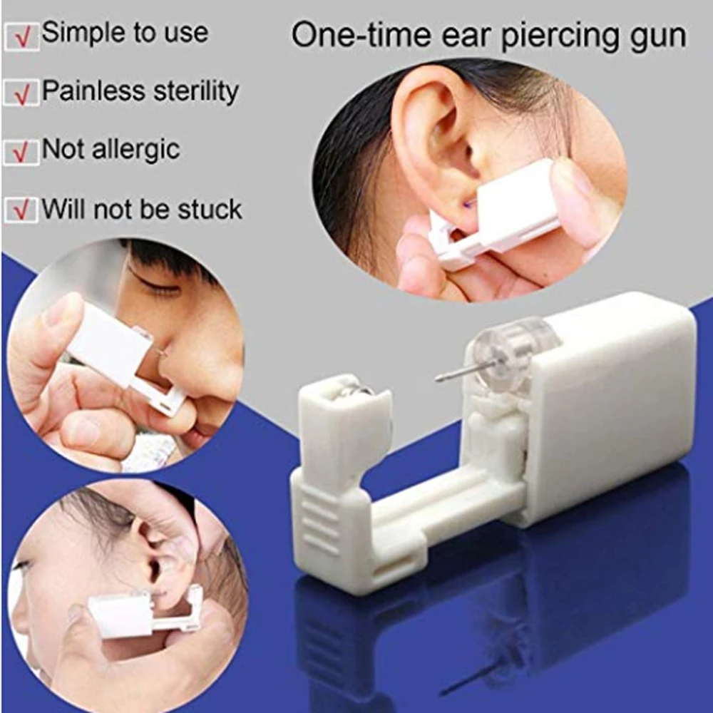 1 шт. одноразовый стерильный ушной Прибор Для Пирсинга Хряща Tragus Helix пирсинг пистолет без боли инструмент для пирсинга комплект станка шпилька выбрать дизайн
