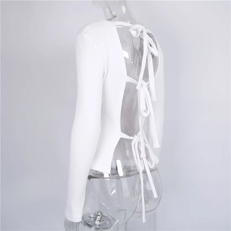 Сексуальная спинки Вязание Модные пуловеры Кружево до осени зимний свитер Для