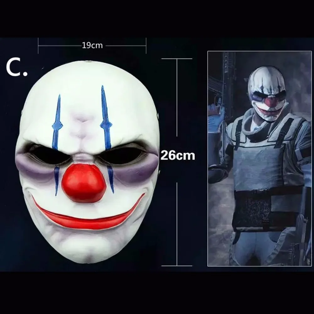 ANGRLY Payday 2 маска Джокер Payday2 Вечерние Маски грабежи Даллас/Волк/цепи/Hoxton вечерние Косплей Хэллоуин ужас маскарад маска