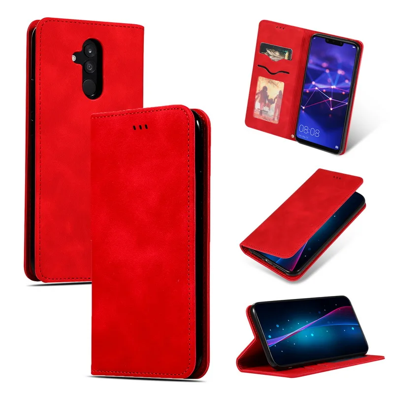 Red Для huawei P30 Pro P20 mate 20 Lite P Smart Z Магнитный кожаный флип-чехол-бумажник для huawei mate 20 Lite Y9 Prime Nova 4e 3e - Цвет: Red