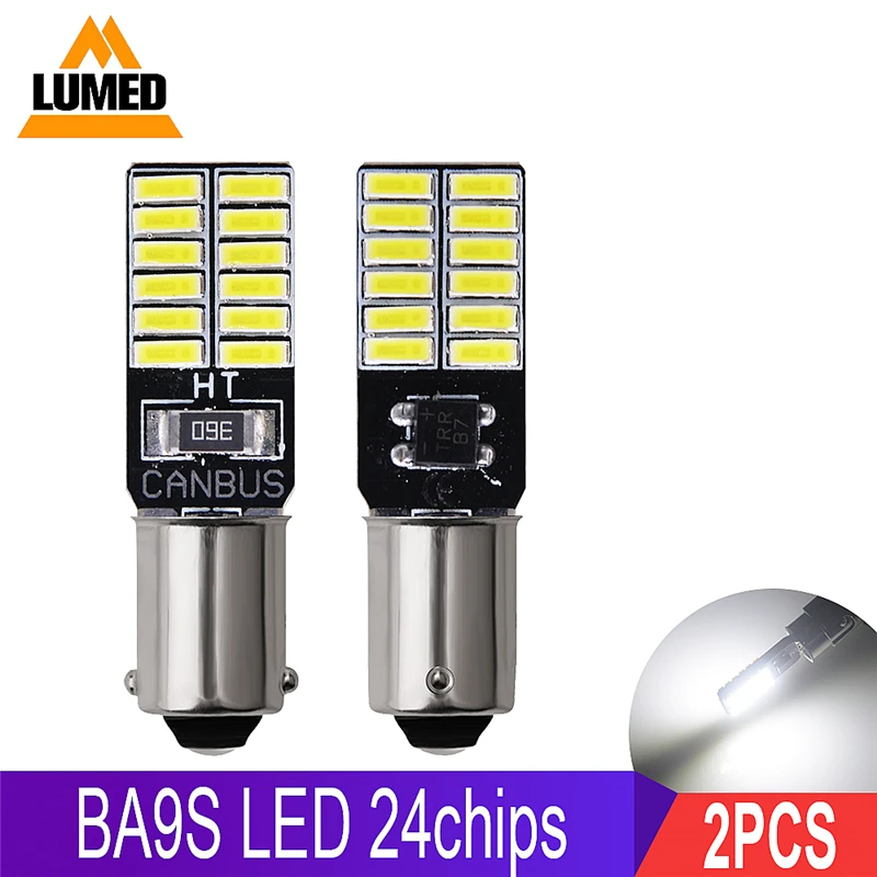 2x BA9S светодиодный s T4W супер яркий 4014 светодиодный 24 SMD Автомобильный номерной знак огни авто лампа маркер светильник неполярность DC 12 В