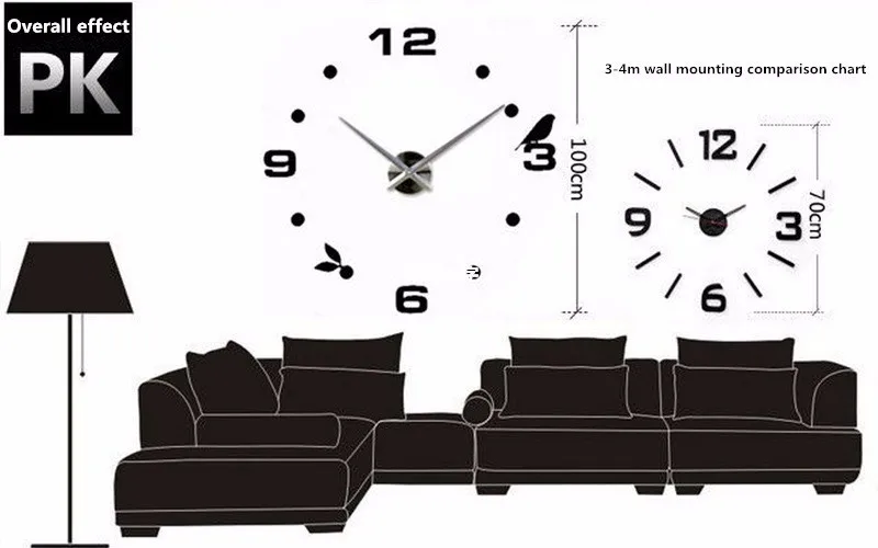 Новые настенные часы Horloge Мураль DIY 3D акриловые зеркальные большие домашние кварцевые круглые иглы Современная